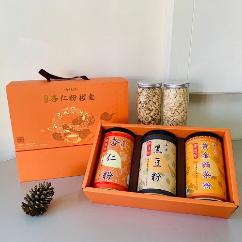 杏福活力禮盒(頂級杏仁+黃金黑豆粉+黃金麵茶粉)
